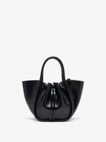 Proenza Schouler Back image of Small Ruched Tote in Soft Shiny Calf in Black