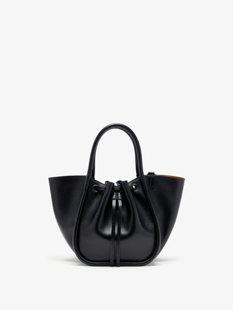 Proenza Schouler Back image of Small Ruched Tote in Soft Shiny Calf in Black