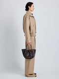 Proenza Schouler Image of model wearing Small Ruched Tote in Espresso