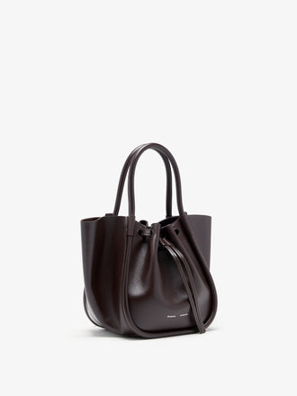 Proenza Schouler Side image of Small Ruched Tote in Espresso
