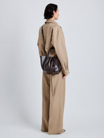 Proenza Schouler Image of model wearing Small Ruched Tote in Espresso