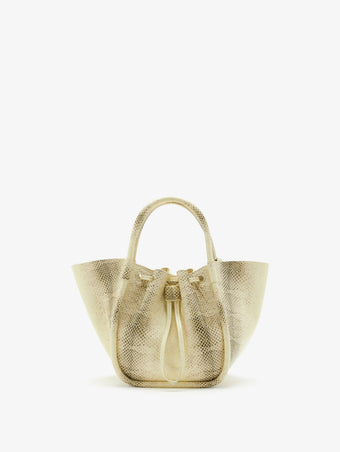 Proenza Schouler Front image of Small Ruched Tote in Printed Ayers in Resin