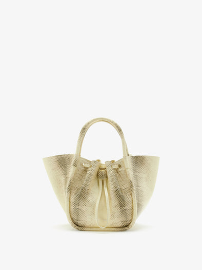 Proenza Schouler Front image of Small Ruched Tote in Printed Ayers in Resin