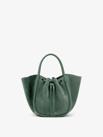 Proenza Schouler Front image of Small Ruched Tote in Soft Suede in Patina