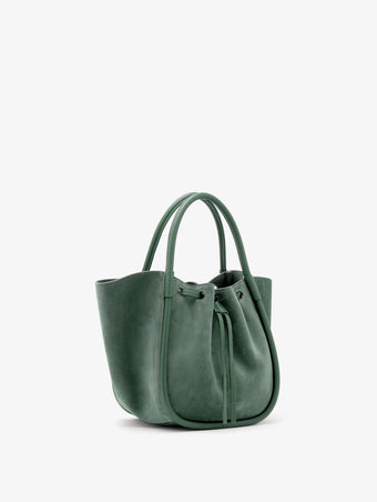 Proenza Schouler Side image of Small Ruched Tote in Soft Suede in Patina
