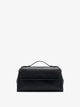 Proenza Schouler Front image of Tate Clutch with Strap in Smooth Calf in Black