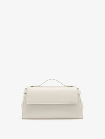 Proenza Schouler Front image of Tate Clutch with Strap in Smooth Calf in Soft White