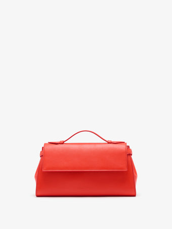 Proenza Schouler Front image of Tate Clutch with Strap in Smooth Calf in Vermillion