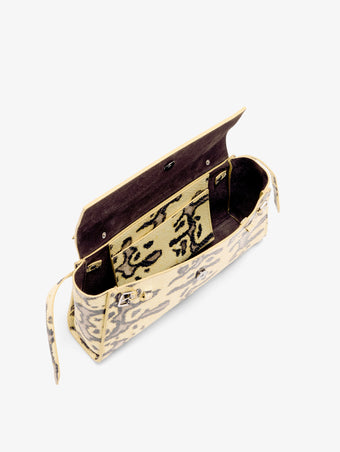 Proenza Schouler Aerial image of Tate Clutch with Strap in Ball Python in Resin Multi