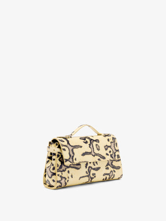 Proenza Schouler Side image of Tate Clutch with Strap in Ball Python in Resin Multi