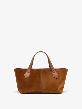 Proenza Schouler Back image of East West Chelsea Tote in Soft Suede in Saddle