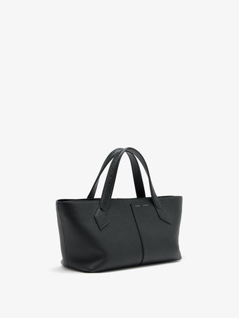 Proenza Schouler Side image of East West Chelsea Tote in Pebbled Calf in Black