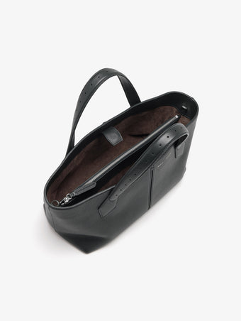 Proenza Schouler Aerial image of East West Chelsea Tote in Pebbled Calf in Black