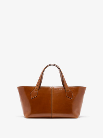 Proenza Schouler Front image of East West Chelsea Tote in Soft Veg Calf in Saddle
