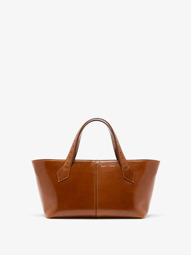 Proenza Schouler Front image of East West Chelsea Tote in Soft Veg Calf in Saddle