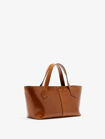 Proenza Schouler Side image of East West Chelsea Tote in Soft Veg Calf in Saddle