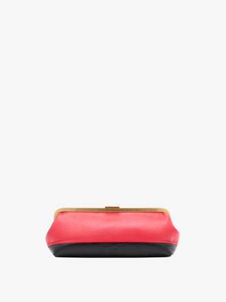 Proenza Schouler Front image of Armory Clutch in Nappa Plonge in Tomato/Black