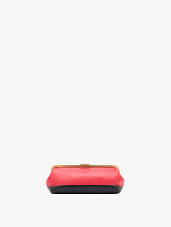 Proenza Schouler Front image of Armory Clutch in Nappa Plonge in Tomato/Black