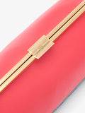 Proenza Schouler Aerial image of Armory Clutch in Striped Nappa Plonge in TomatoBlack