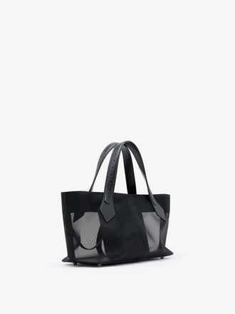Proenza Schouler Side image of East West Chelsea Tote in Mesh in Black
