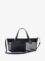 Proenza Schouler Front image of East West Chelsea Tote in Mesh in Black with interior pouch removed