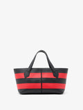Proenza Schouler Back image of East West Chelsea Tote in Striped Nappa Plonge in TomatoBlack
