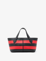 Proenza Schouler Back image of East West Chelsea Tote in Striped Nappa Plonge in TomatoBlack