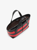 Proenza Schouler Aerial image of East West Chelsea Tote in Striped Nappa Plonge in TomatoBlack