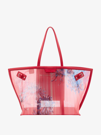 Proenza Schouler Front image of Days Carryall in Printed Mesh in Flame Multi