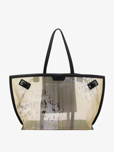 Proenza Schouler Front image of Days Carryall in Printed Mesh in Artichoke Multi