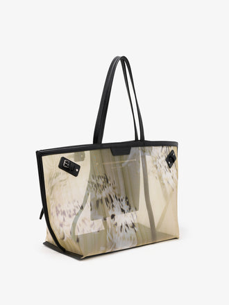 Proenza Schouler Side image of Days Carryall in Printed Mesh in Artichoke Multi