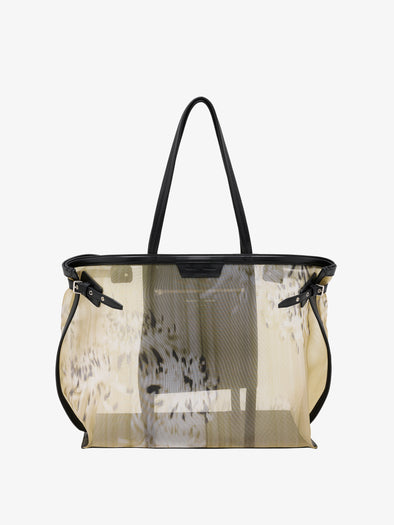 Proenza Schouler Front image of Days Carryall in Printed Mesh in Artichoke Multi