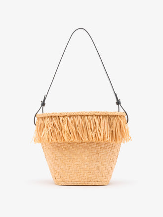 Proenza Schouler Front image of Bucket bag in Raffia in Sand