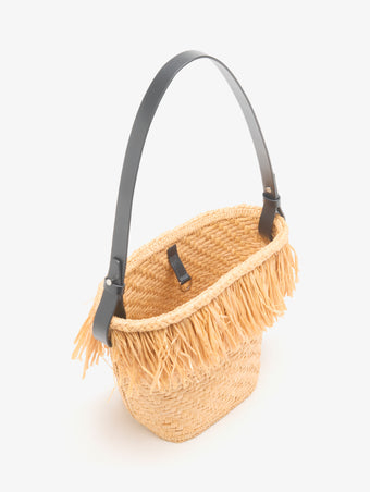 Proenza Schouler Aerial image of Bucket bag in Raffia in Sand