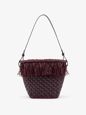 Proenza Schouler Front image of Bucket bag in Raffia in Plum