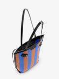 Proenza Schouler Aerial image of North South Days Tote in Striped Canvas in Sapphire Rust