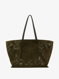 Proenza Schouler Front image of Days Carryall in Perforated Suede in Olive