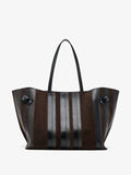 Proenza Schouler Front image of Days Carryall in Calf Striped Intarsia in BlackEspresso