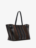 Proenza Schouler Side image of Days Carryall in Calf Striped Intarsia in BlackEspresso