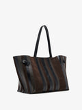 Proenza Schouler Side image of Days Carryall in Calf Striped Intarsia in BlackEspresso