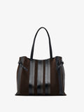 Proenza Schouler Front image of Days Carryall in Calf Striped Intarsia in BlackEspresso