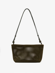 Proenza Schouler Front image of Bond Bag in Perforated Suede in Olive
