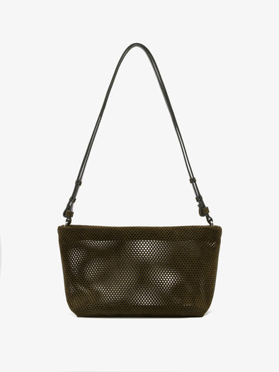 Proenza Schouler Front image of Bond Bag in Perforated Suede in Olive