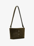Proenza Schouler Side image of Bond Bag in Perforated Suede in Olive