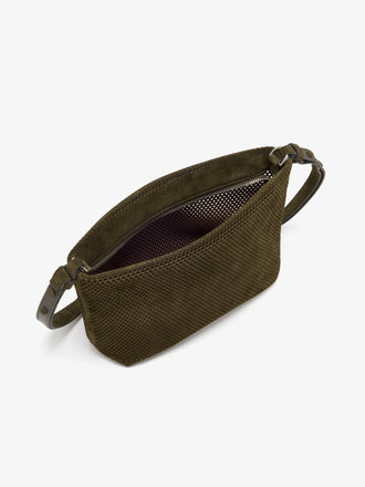 Proenza Schouler Aerial image of Bond Bag in Perforated Suede in Olive