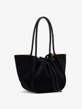 Proenza Schouler Back image of Large Ruched Tote in Suede and Braided Calf in Black