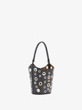 Proenza Schouler Side image of Mini Bucket Bag in Smooth Calf with Grommets in Black