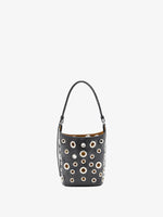 Proenza Schouler Back image of Mini Bucket Bag in Smooth Calf with Grommets in Black