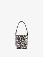 Proenza Schouler Back image of Mini Bucket Bag in Smooth Calf with Grommets in Black