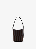 Proenza Schouler Front image of Mini Bucket Bag in Intarsia in BlackEspresso